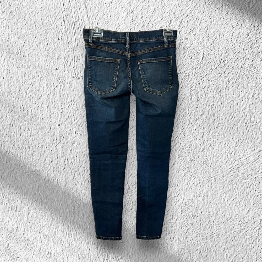 Free People Women's Blue Low Rise Skinny Leg Stretch Jegging Jeans Size 25‎